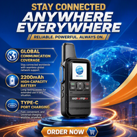 Radio Walkie Talkie 4G POC Portabel Tahan Lama, Jangkauan Komunikasi Jauh Global, Mendukung SIM GPS (Opsional)