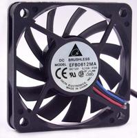 Ventilador Axial Pequeño Delta 60X60X10mm 12V DC 0.12A EFB0612MA 6010 6cm 3500RPM con Rodamiento de Bolas para CPU y Chasis