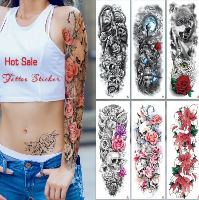 Water Transfer Long Lasting Cool Designs Large Size Temporary Tattoo Men's Full Back Tattoo Sticker