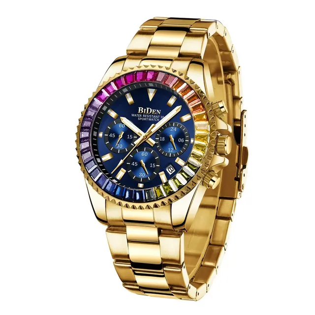 Biden 0163 High Brand Quartz Watch Stainless Steel Green Ghost Water Man Quartz Water Resistant Fashion German Watches