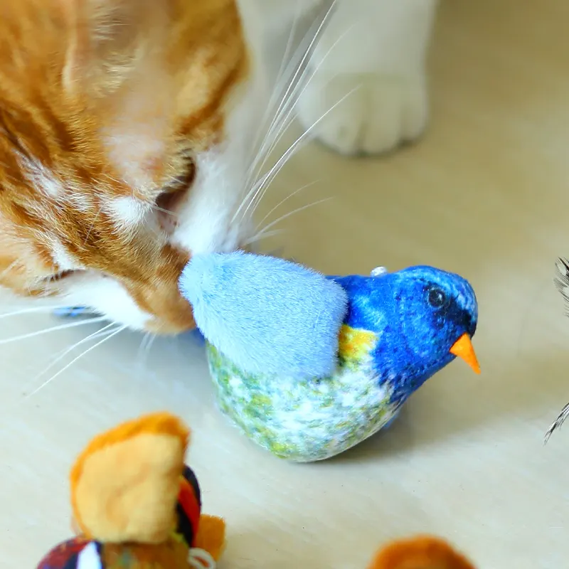 Jouet pour chat animal de compagnie battement son jouet animal simulation sonore oiseau