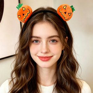 Accesorios para el Cabello para Niños y Adultos, Diadema de Calabaza Naranja para Disfraces de Halloween, Diadema de Jack O'Lantern - Product Image 3
