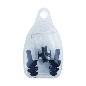 Custom Kids Waterproof Safety Water protection Soft Silicone Swimming <strong>Loop</strong> <strong>Ear</strong> <strong>Plugs</strong> Nose Clip Set with Box - Product Image 4