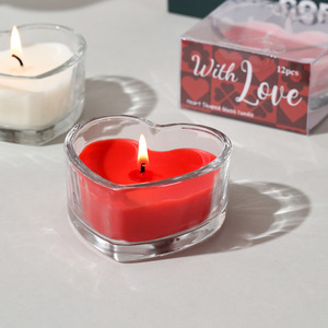 Bougie parfumée en verre en forme de cœur 230g, bougie votive artisanale en cire mélangée pour la Saint-Valentin, mariage, décoration intérieure, aromathérapie - Product Image 3