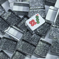 Ensemble de Mahjong en Acrylique Cristal Anti-Fraude Personnalisable de Luxe, Tuiles de Qualité Professionnelle Résistantes à la Décoloration pour Loisirs Intérieurs