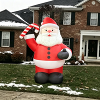 Père Noël gonflable géant décoratif pour jardin de Noël avec lumières, décoration de Noël gonflable