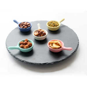 Platos Biodegradables Personalizados para Restaurantes, Platos Redondos de Pizarra para <span class=keywords><strong>Sushi</strong></span> y Filetes con Ranura - Product Image 6
