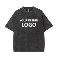 T-shirt de haute qualité 260 g/m² 100 % coton vintage délavé à l'acide gris Coupe ample Épaules tombantes Écologique Anti-boulochage