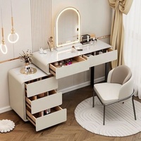 NOVA Moderne Européenne Appartement Chambre Muebles Maquillage Table Ensemble Avec Smart Led Miroir En Bois Massif Coiffeuse