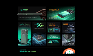 5G Oukitel Rugged Smartphone 5G 11000mAh 64MP Main Camera 6.6 Inch <strong>Android</strong> 14 Night Vision <strong>Function</strong> 6+256GB <strong>NFC</strong> Oukitel WP39 - Product Image 4