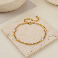 Ensemble collier et bracelet en acier inoxydable plaqué or 18 carats avec zircon, certifié REACH, bijoux délicats en zircon cubique pour femmes
