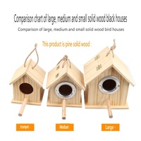 En gros, Nid en bois pour l'élevage d'oiseaux, Grande cage pour oiseaux, perroquets, agapornis, perruches, pinsons, moineaux, pigeons, avec poteau