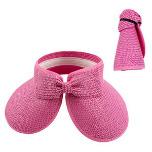 Sombrero de Sol de papel de verano para mujer, visera de playa de ala ancha plegable y ajustable, topless - Product Image 5