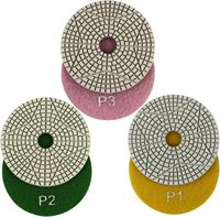 Pads de polissage diamantés humides JDK de 4 pouces pour pierre et granit, pour meuleuse, polisseuse, et polissage du marbre en 3 étapes