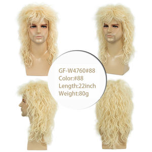 Europeo y americano Retro 60s textura permanente rizos de maíz dorado Pelo Largo hombres japonés de gama alta Kani Karen Peluca de cabeza completa - Product Image 5
