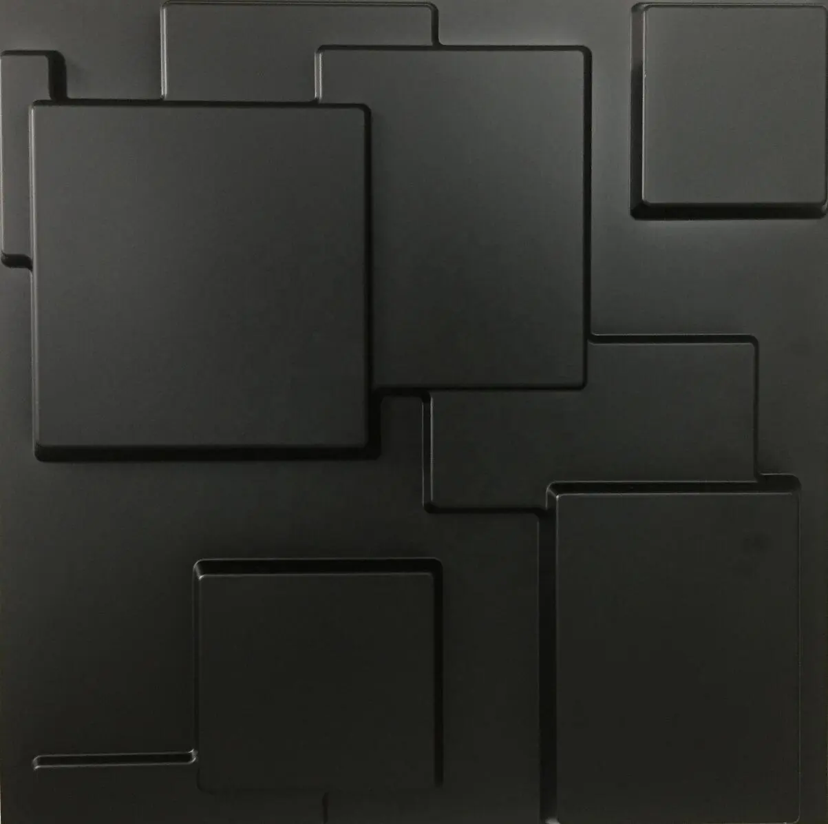 Mat Zwart 3D Wandpaneel Pvc Vierkante Blok Muur Voor Interieur Muur Decor In Woonkamer, Slaapkamer, lobby, Kantoor, Winkelcentrum