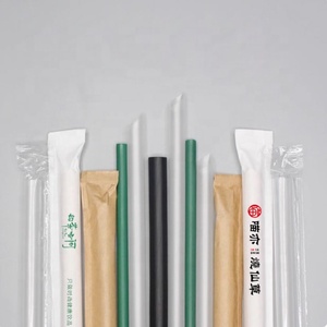 Pajita de plástico PP/PLA ecológica, 6mm, 8mm, 12mm, desechable, <span class=keywords><strong>Boba</strong></span>, té de burbujas, perla, té de la leche, café, jugo, bebida, Pajita gruesa - Product Image 1
