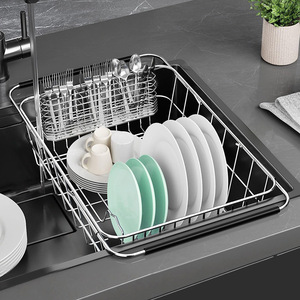 Escurridor de Platos Extensible de Acero Inoxidable para Fregadero de Cocina, Rectangular, Multiusos, Sin Necesidad de Instalación - Product Image 1