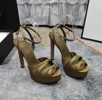 Sandales d'été roses en satin imperméables à plateforme et talons hauts pour femmes - Brides croisées, fermetures à nœuds, chaussures de cérémonie, bout ouvert