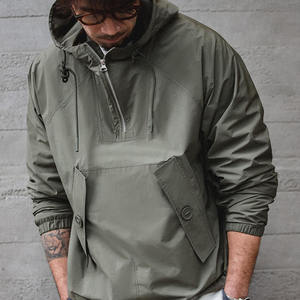 Veste d'extérieur coupe-vent personnalisée OEM avec capuche Pullover Manteaux Veste pour hommes - Product Image 4