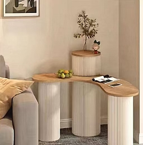 Table de présentation multifonctionnelle en bois en forme de noix de cajou, table à ongles, table pliante de chambre à coucher - Product Image 5