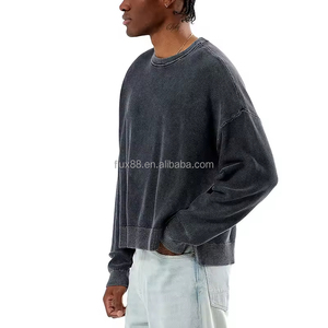 <span class=keywords><strong>Pull</strong></span> à col rond zippé texturé personnalisé pour <span class=keywords><strong>homme</strong></span>, en coton épais et écologique, coupe ample, longueur standard, collection Printemps - Product Image 3