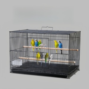 Vendeur chaud grande villa d'oiseaux en métal de luxe cadre en fer robuste <span class=keywords><strong>cage</strong></span> à oiseaux pour perruches et inséparables boîte à motif solide emballée - Product Image 3
