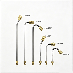 Lance d'extension pour nettoyeur haute <span class=keywords><strong>pression</strong></span> à connexion rapide 1/4 30 °   90 °   Lance de pulvérisation courbée en acier inoxydable 120° avec buse incurvée pour le nettoyage automobile - Product Image 2