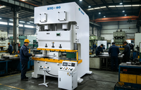 Prensa Pneumática de 80 Toneladas Tipo C com Duplo Manivela para Estampagem de Metal em Produção Automática em Fábrica