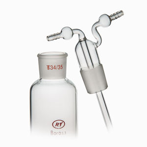 Nhà máy sản xuất dụng cụ thủy tinh phòng thí nghiệm tùy chỉnh, bán trực tiếp, bình rửa khí thủy tinh borosilicat cao cấp, loại thẳng, có lỗ lọc - Product Image 2