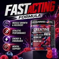 Bonbons gélifiés à la créatine, formulés avec du monohydrate de créatine pour soutenir la force et la récupération musculaires.