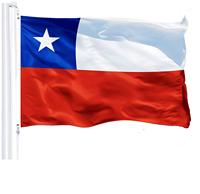 Nouveau drapeau et bannière décoratifs en polyester imprimé tricoté super fin du Chili, 3FT x 5FT