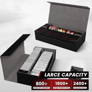 Durable Waterproof PU Leather Card Organizer Multiple Compartments large capacity for trading card collectibles - Product Image 3