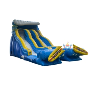 Commercial Blue Inflatable Water <b>Slide</b> with Rainbow Arch for Summer Fun, Durable Outdoor Water Play Equipment for Kids' Party - Product Image 5