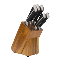 Ensemble de couteaux de cuisine STELLAR de haute qualité, 100% qualité alimentaire, faciles à nettoyer, 7 pièces, en acier inoxydable, manche creux ambidextre
