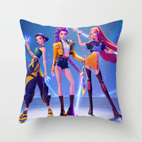 Housse de coussin ChamXue carrée, motif dessin animé K-Pop Demon Hunters Witch Group, ultra douce, à poils courts, pour canapé