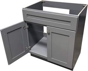 Offre Spéciale <span class=keywords><strong>30</strong></span> "de large x 21" de profondeur nouveau gris Shaker simple évier salle de bain vanité <span class=keywords><strong>base</strong></span> armoire laqué mat panneau de porte gris mélamine - Product Image 5