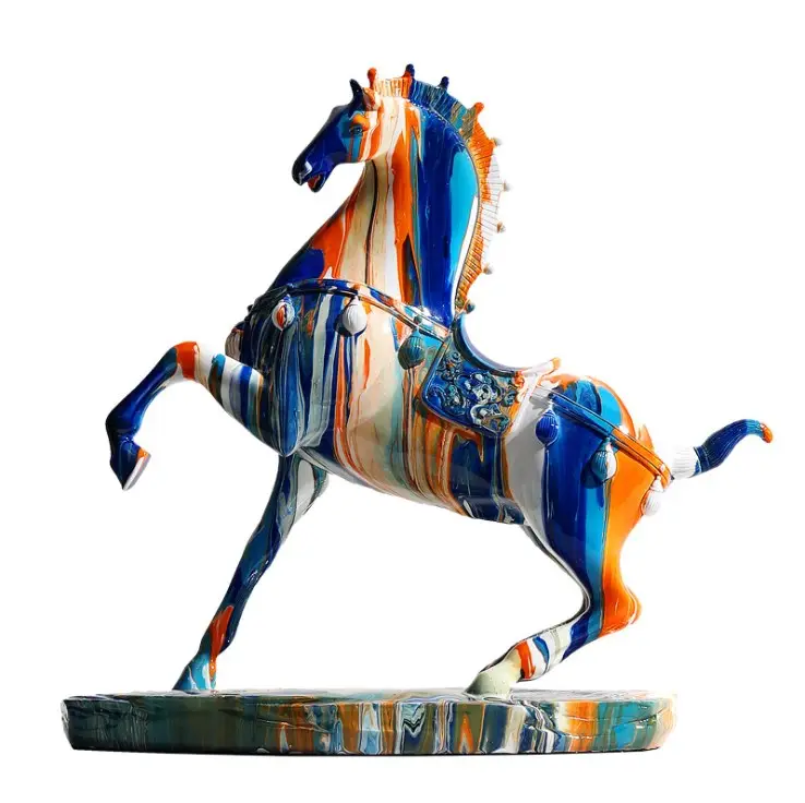 French horse Desktop Ornaments Resin colorful horse Coin Bank Money Box