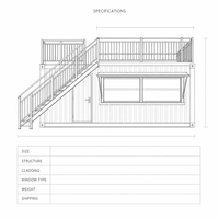 Structure en acier galvanisé durable, conteneur modulaire mobile de 20/40 pieds, restaurant barbecue, espace repas sur le toit, maison de luxe