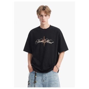 Custom Men Summer Leopard Print <b>Patchwork</b> Letter Graphic Short Sleeve T <b>Shirt</b> High Street Vintage Pure Cotton Streetwear Loose - Product Image 2