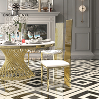 Table de salle à manger ovale en acier inoxydable avec plateau en verre pour banquets de mariage, hôtels et salons