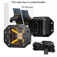 Feux LED tout-terrain 17,95W, 3 pouces, faisceau large blanc et jaune, 9-36V DC, IP68 IP69K, étanches, pour 4x4, ATV, UTV, SUV, camion, pick-up, 12V 24V