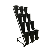 Présentoir de fleurs en métal simple face robuste pliable avec étagère de présentation de pot de fleurs de 16 pièces pour vitrine de fleurs