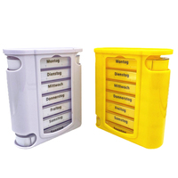 Pastillero de Plástico con Forma de Cajón, Organizador de Pastillas de Colores Arcoíris, Capacidad para 28 Pastillas, para una Semana