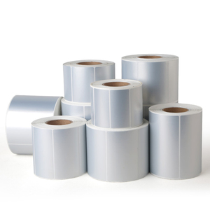 Autocollant adhésif en PVC argenté brillant en polyester avec code-barres QR par transfert thermique, impression d'étiquettes en PET mat - Product Image 1