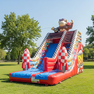 <b>Inflatable</b> Playground Outdoor <b>Inflatable</b> Monkey Slide for Kids Bouncer Combo Jumping Castles Slide Rocket Bounce House - Product Image 1