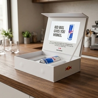 Boîte cadeau vidéo haut de gamme avec insert produit, logo personnalisé, cadeau promotionnel d'entreprise
