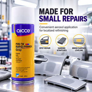 AICCE P085 700 Primer <span class=keywords><strong>Spray</strong></span> Grigio ad Asciugatura Rapida 400ml Aerosol <span class=keywords><strong>per</strong></span> Riparazione Auto e Rifinitura <span class=keywords><strong>Carrozzeria</strong></span> - Product Image 1