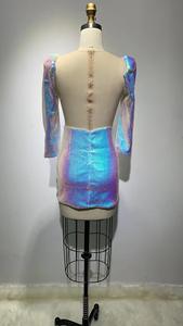 Novance F2978 Hot Selling Sequin Dress 2022 <strong>Diamante</strong> Camisola Sexy <strong>Bra</strong> Top Long Sleeve Outfit Vestidos Con Brillo Birthday Wear - Product Image 4