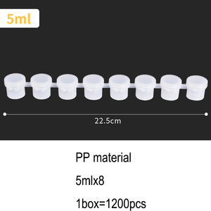 Contenedores de almacenamiento transparentes vacíos de 6 tiras para pintura acrílica a base de agua no tóxica, macetas de 5ML para pintura de Arte de lienzo DIY - Product Image 3
